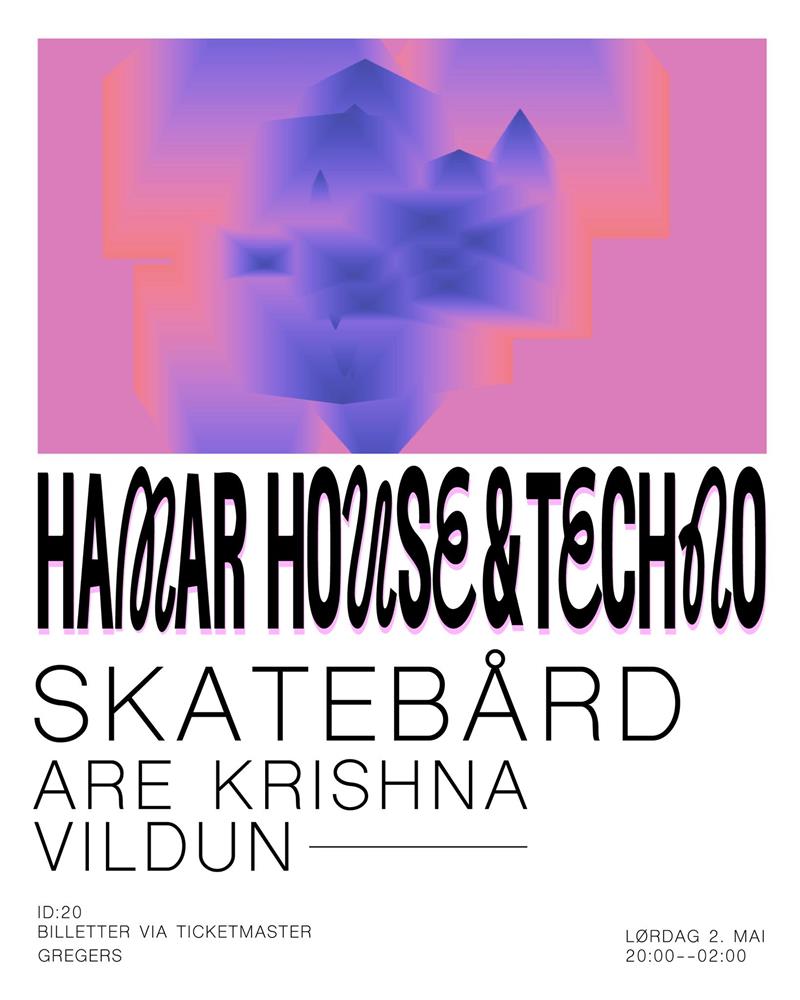 Plakat Klubbkveld 7.0 Hamar House & Techno + SKATEBÅRD