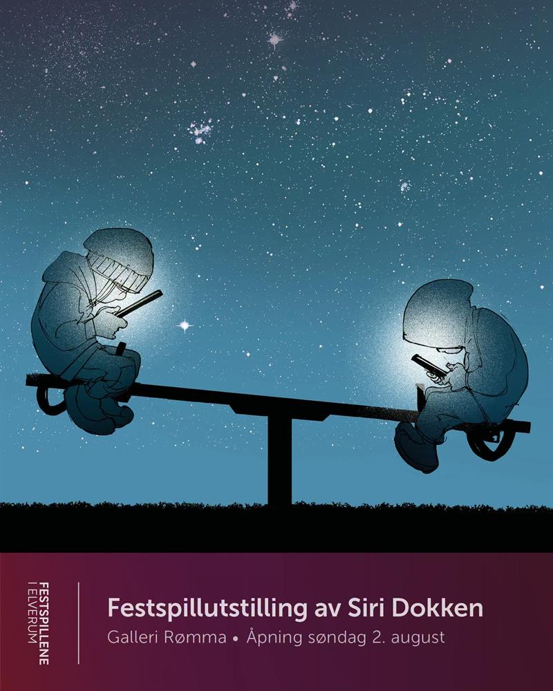 Plakat Her nede- Siri Dokken Satiriske tegninger