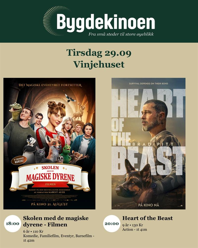Bygdekino: Skolen med de magiske dyrene - Filmen / Heart of The Beast - Vest-Telemark.no