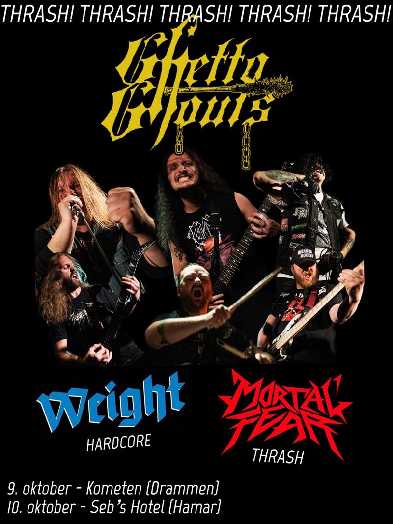 Plakat Ghetto Ghouls + Weight + Mortal Fear live @ Seb's Hotel