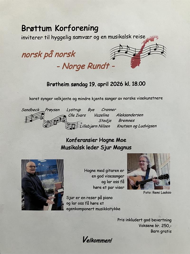 Plakat norsk på norsk - Norge Rundt