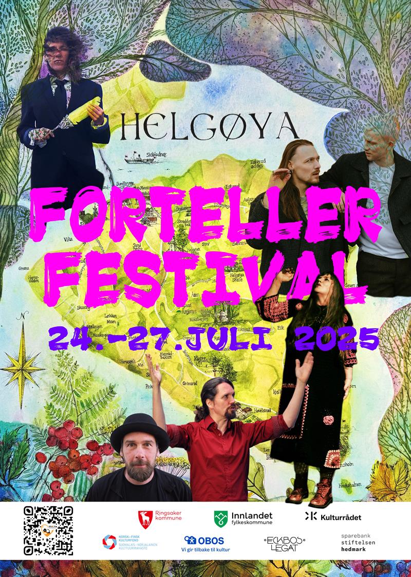Plakat Helgøya Fortellerfestival 2025 / / FESTIVALPASS / DAGSPASS