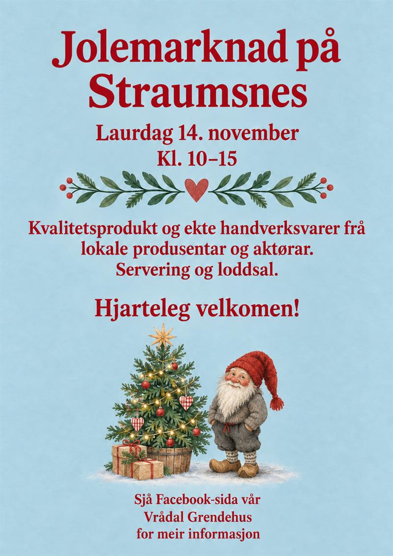 Velkomen til jolemarknad på Straumsnes