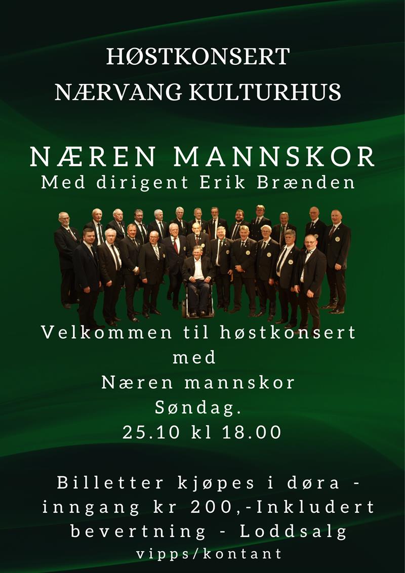Plakat Høstkonsert med Næren Mannskor
