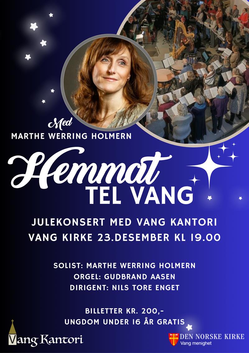 Plakat Hemmat tel Vang - Lille julaftenkonsert med Marthe Werring Holmern