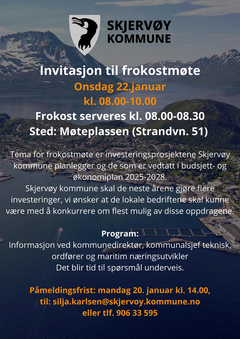 Plakat Frokostmøte for næringslivet i Skjervøy