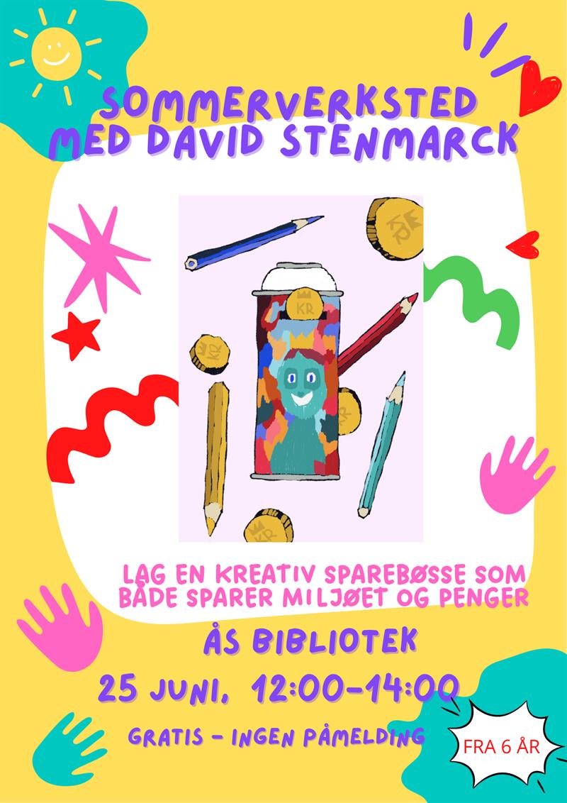 Plakat Sommerverksted med David Stenmarck