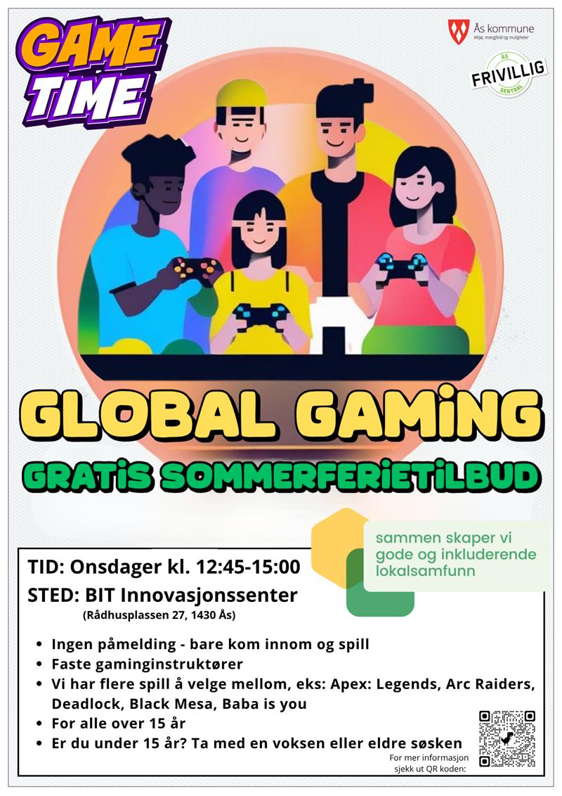 Plakat Global gaming - sommerferietilbud for alle