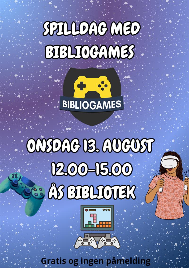 Plakat Spilldag med Bibliogames!