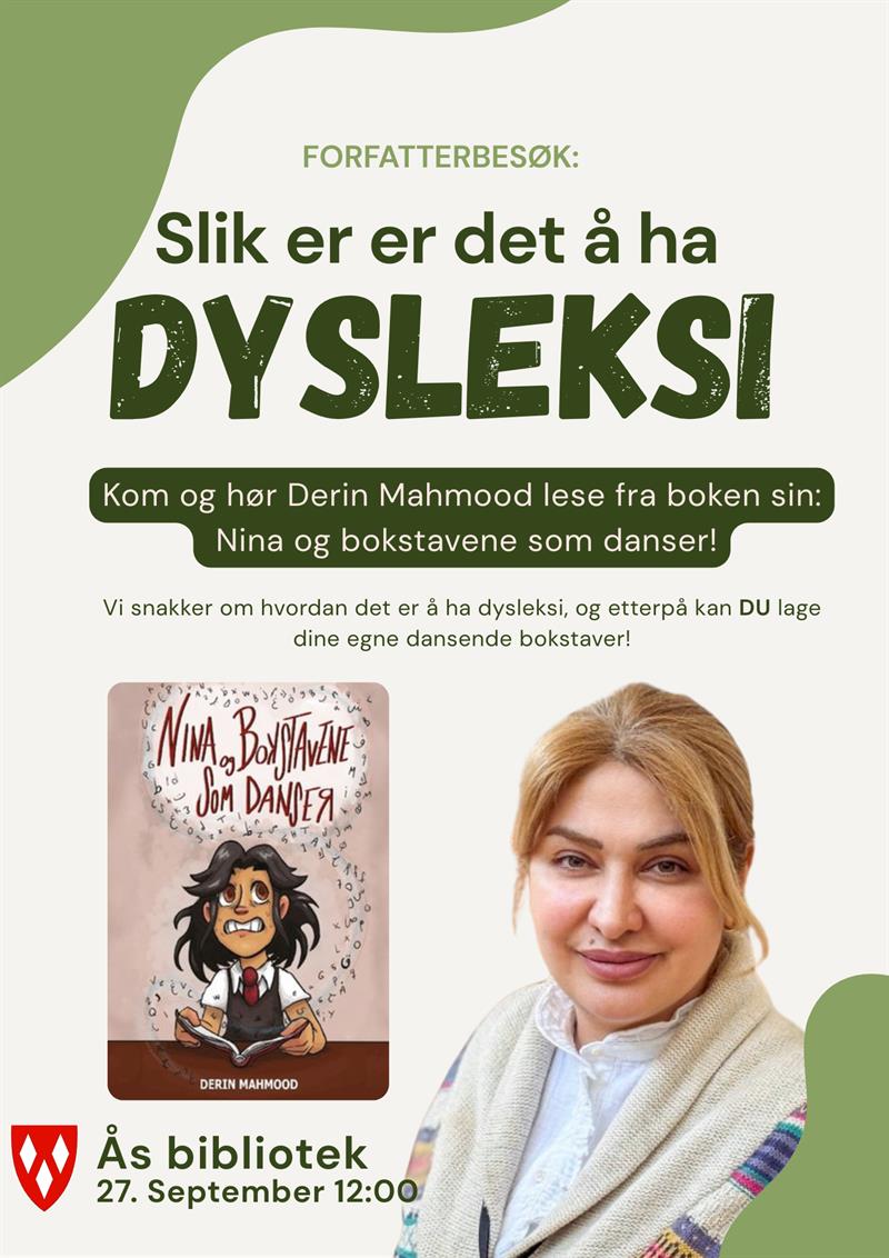 Plakat Forfatterbesøk med Derin Mahmood og 