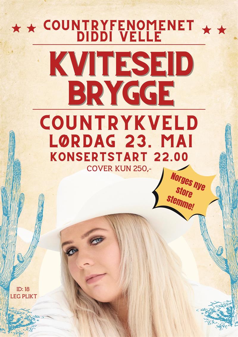 Diddi Velle kommer til Kviteseid Bryggw