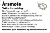 Årsmøte Tokke historielag