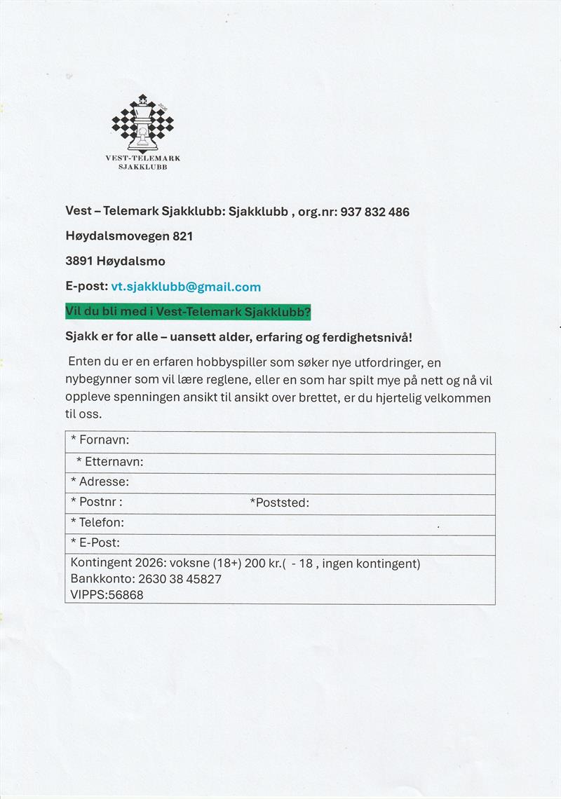 SJAKK KVELD - Vest-Telemark.no