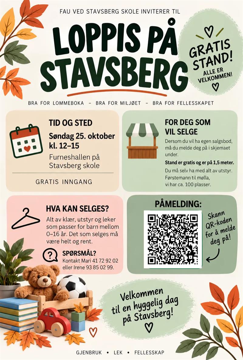 Plakat Loppemarked på Stavsberg