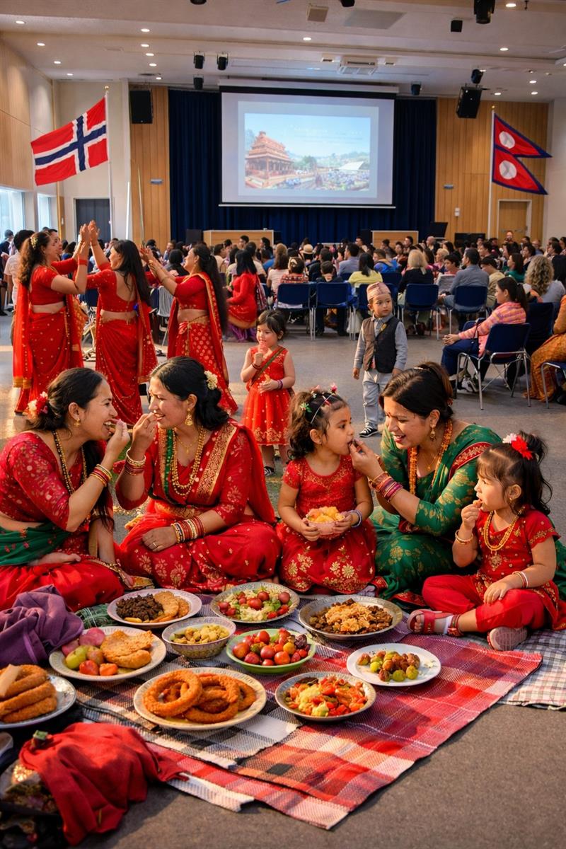 Plakat Hinduenes kvinnefestival – NEPSÅ Dar- og Teej-program