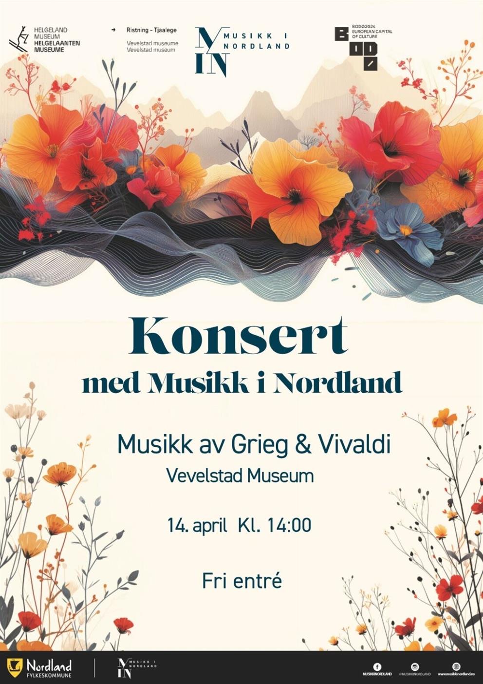 Plakat fra "Musikk i Nordland" strykerkvartett