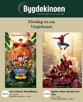 Bygdekinoen : Paw Patrol: Dinofilmen / Spider-Man: Brand New Day