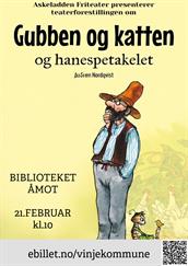 Gubben og Katten og Hanespetaklet på biblioteket i Åmot