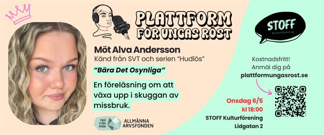 Plattform för ungas röst, en föreläsning om att växa upp i skuggan av missbruk