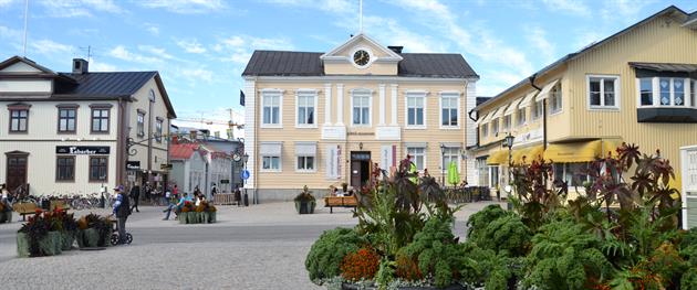 The town hall with Piteå museum at Rådhustorget, Piteå museum
