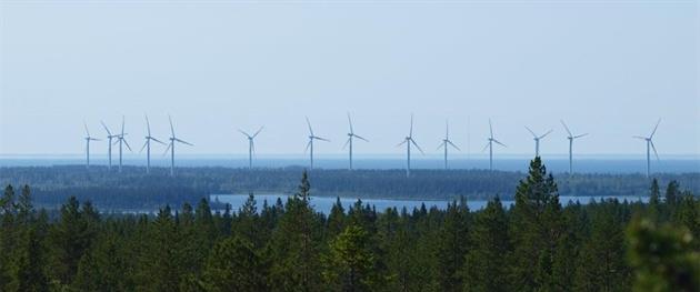 Utsikt över vindsnurror från Degerberget PIteå, Piteå Turistcenter