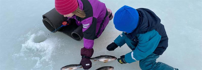 Plakat Isfiske på Botshaugtjernet med Barnas turlag