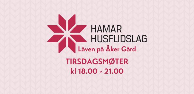 Plakat Tirsdagsmøte i Hamar Husflidslag