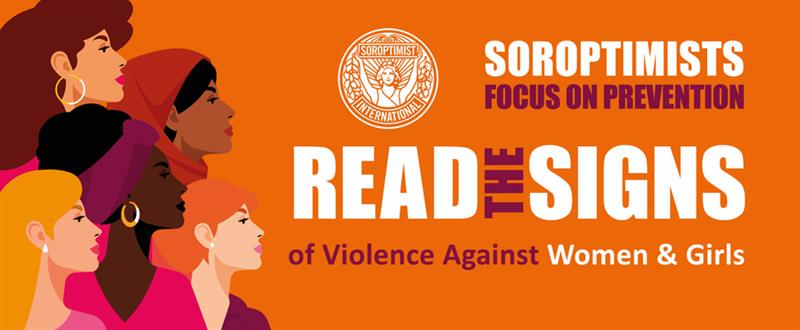 Plakat Stopp vold mot kvinner, Ringsaker Soroptimistklubb markerer Oransjedagene