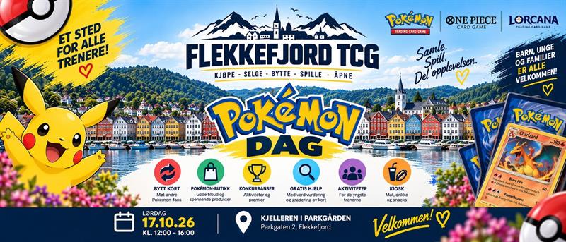 Pokémon-dag i Flekkefjord for barn, unge, familier og samlere!