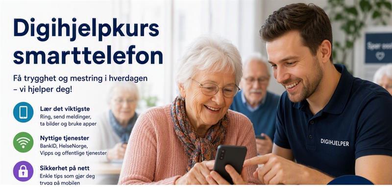 Plakat Digihjelpkurs smarttelefon