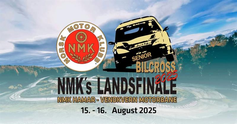Plakat NMKs Landsfinale 2025 - motorsportens høydepunkt!