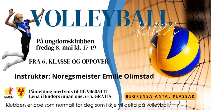 Volleyballkurs på klubben 8/5 - Vest-Telemark.no