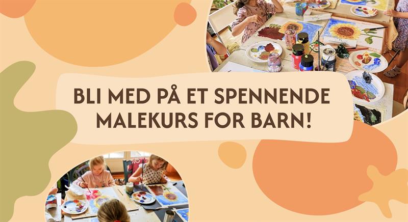 Plakat Malekurs for barn på Bakkelund