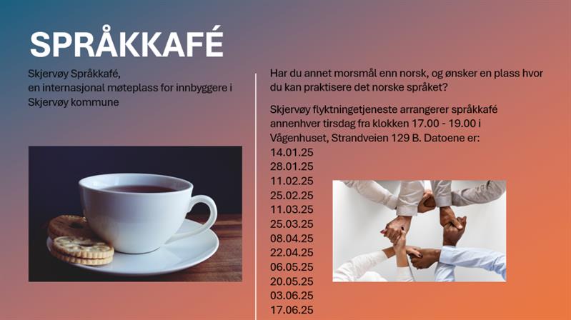 Plakat Språkkafé i Vågenhuset