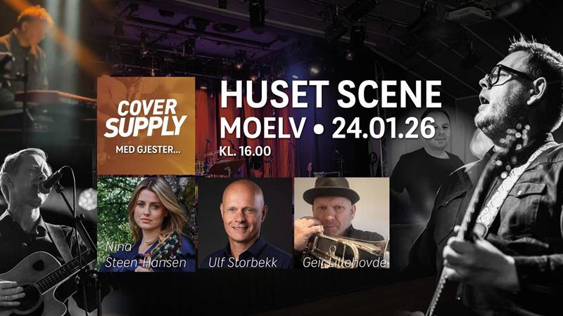 Plakat Cover Supply med med gjester besøker Moelv.