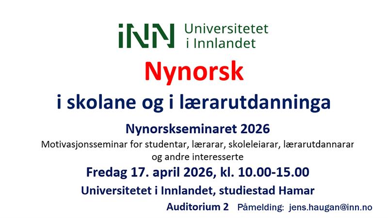 Plakat Nynorsk i skolane og i lærarutdanninga