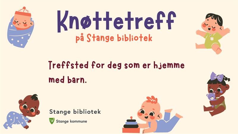 Plakat Knøttetreff på Stange bibliotek