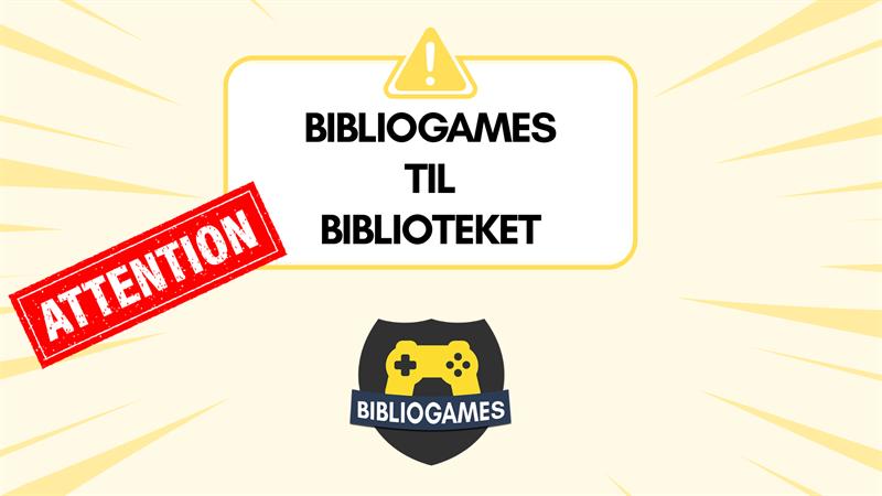 Plakat Bibliogames til biblioteket