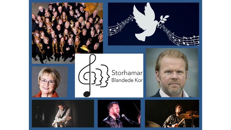 Plakat Fredskonsert med Storhamar Blandede Kor og Anders Baasmo