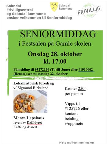 Seniormiddag med besøk av Sigmund Birkeland