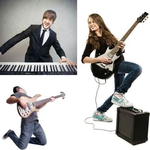 Plakat Kurs i gitar, piano, bass eller trommer!