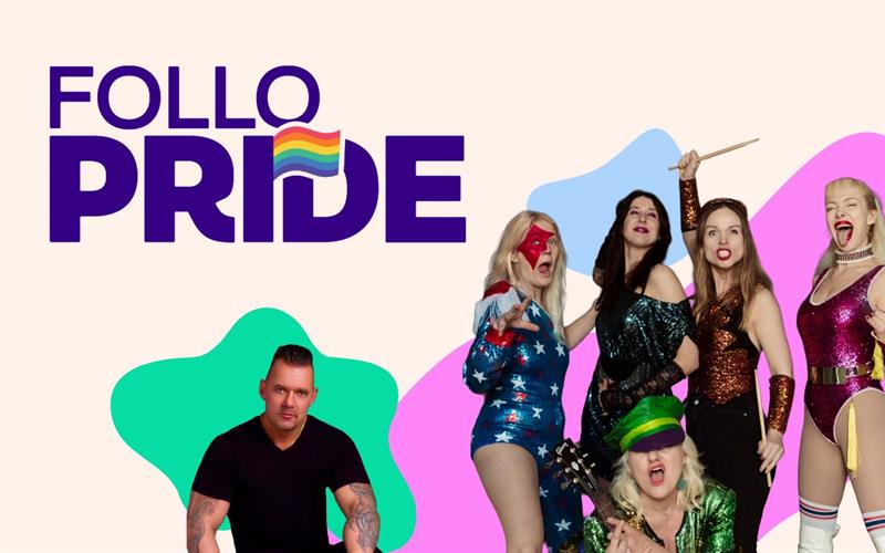 Plakat Coctail Slippers og DJ Nico i prideteltet i Ski