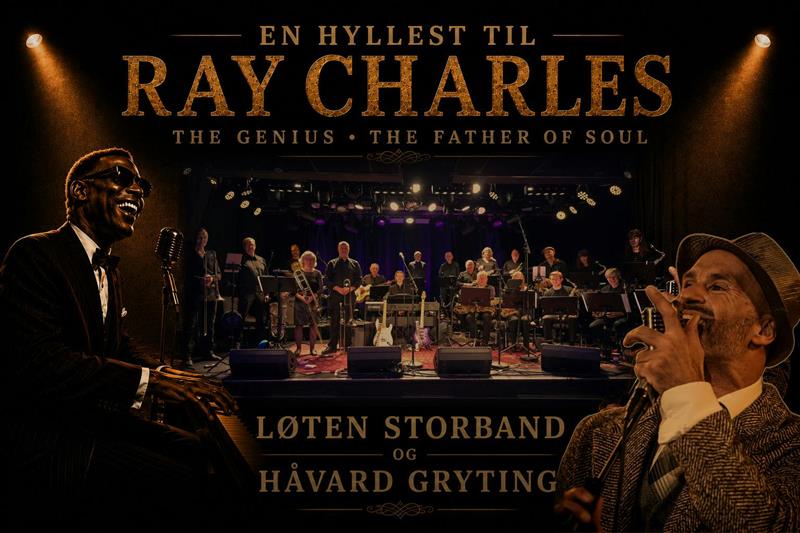 Plakat Løten Storband: En hyllest til Ray Charles