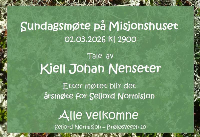 Sundagsmøte på Misjonshuset i Seljord - Vest-Telemark.no