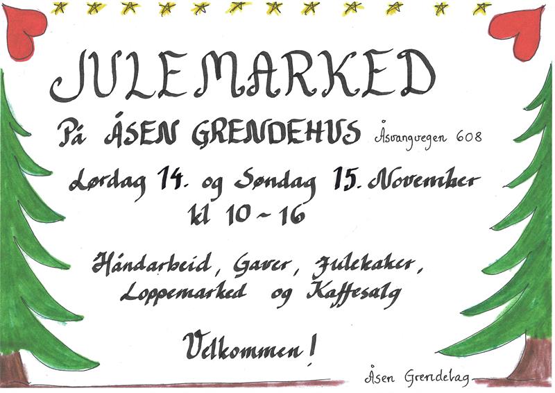 Plakat Julemarked på Åsen Grendehus