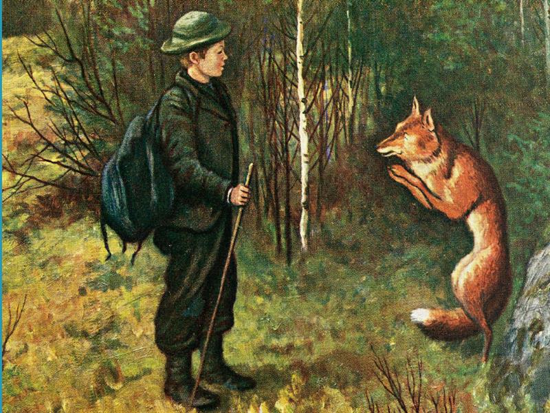 Plakat Lesningen på Fredheim: Eventyr, kåseri og omvisning