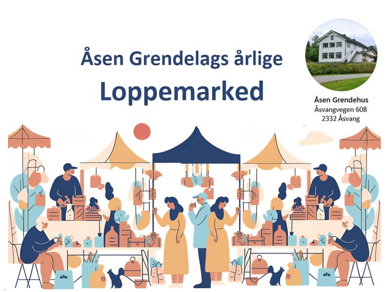 Plakat Åsen Grendelags årlige store loppemarked