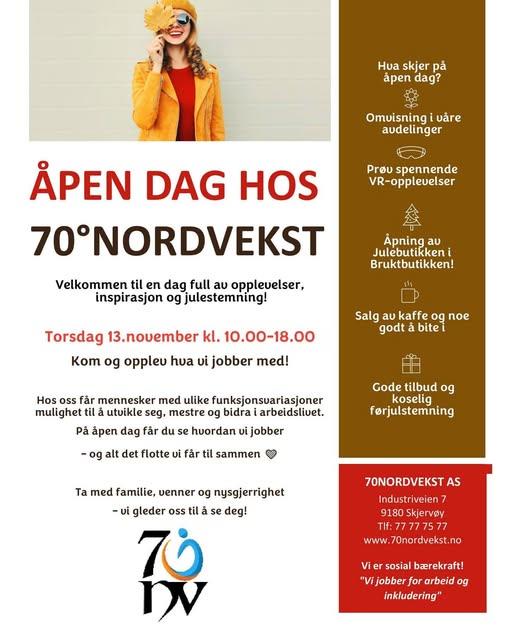 Plakat Åpen dag hos 70°Nordvekst