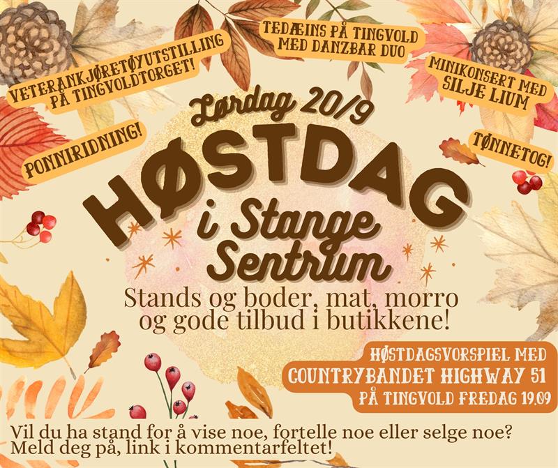 Plakat Høstdag i Stange Sentrurm
