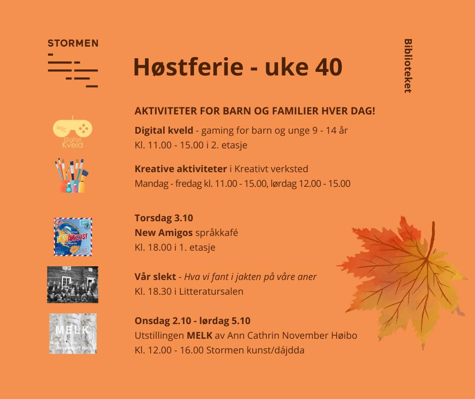 Høstferien på Stormen bibliotek